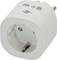 White Brennenstuhl plug-in power socket adapter with switch and status icons on the front<br>