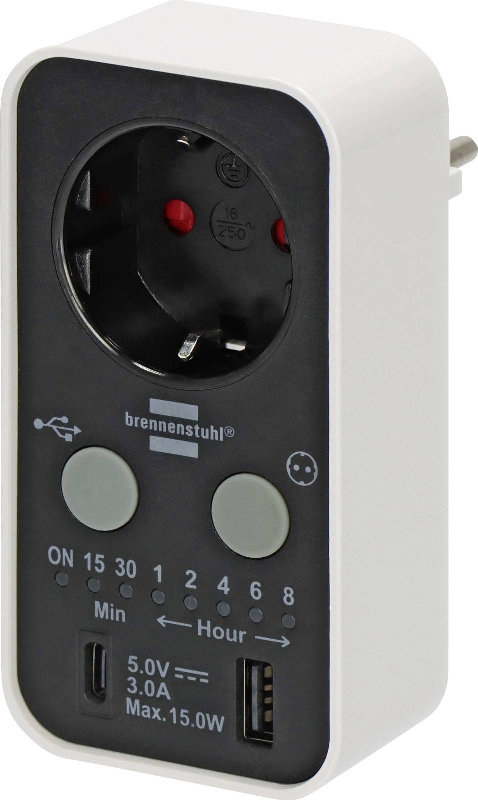 Brennenstuhl 1506180 Timer/power strip digital 3000 W IP20