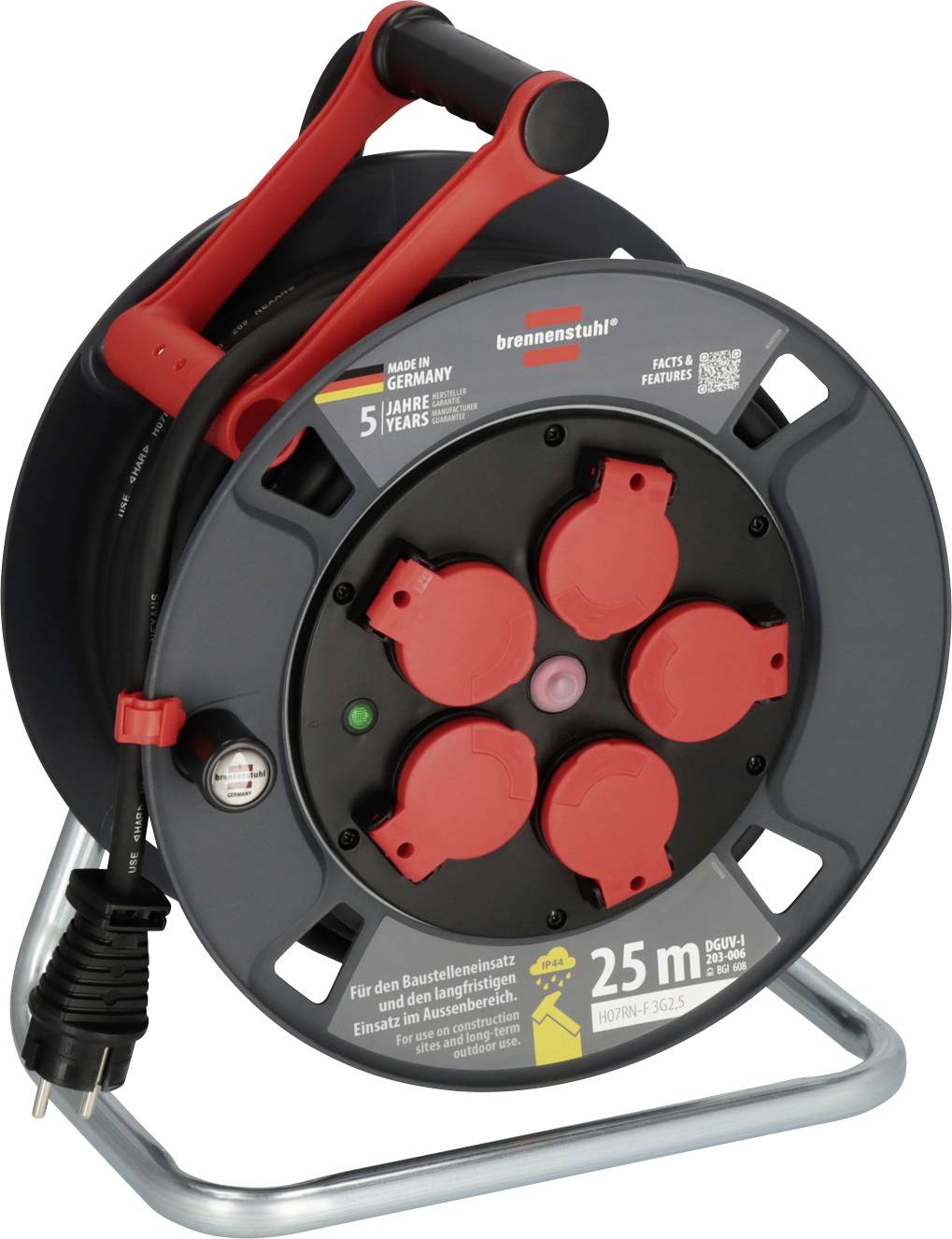 Brennenstuhl 9232250100 Cable reel 25 m Black PG plug