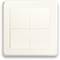 A square, white light switch with four separate buttons, mounted on a wall.