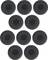 Ten black ear cushions arranged in two rows.