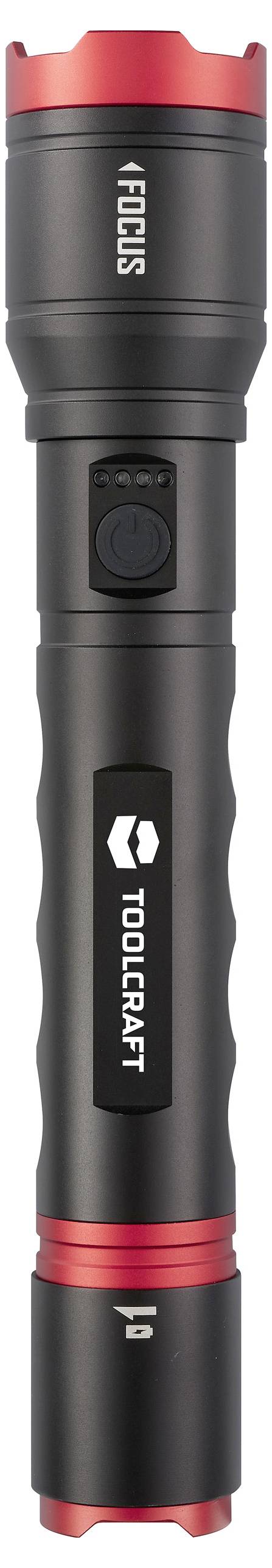 Black torch with red accents, brand name visible on the side.