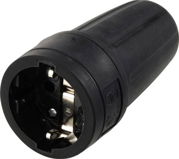 Sygonix SY-6618472 Safety mains socket TPE 250 V AC Black