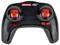 Black remote control controller with two red joysticks and red buttons, brand logo at the top.