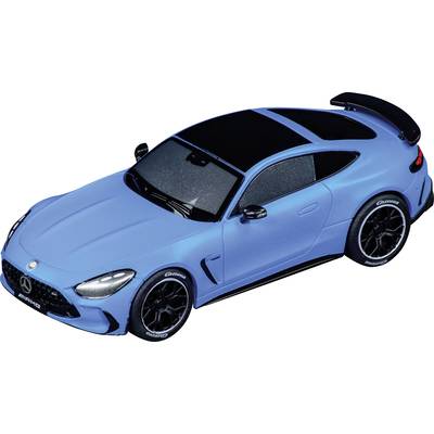 Blue model car of a sports car with a black roof and rear spoiler, top view; modern look, sleek design.