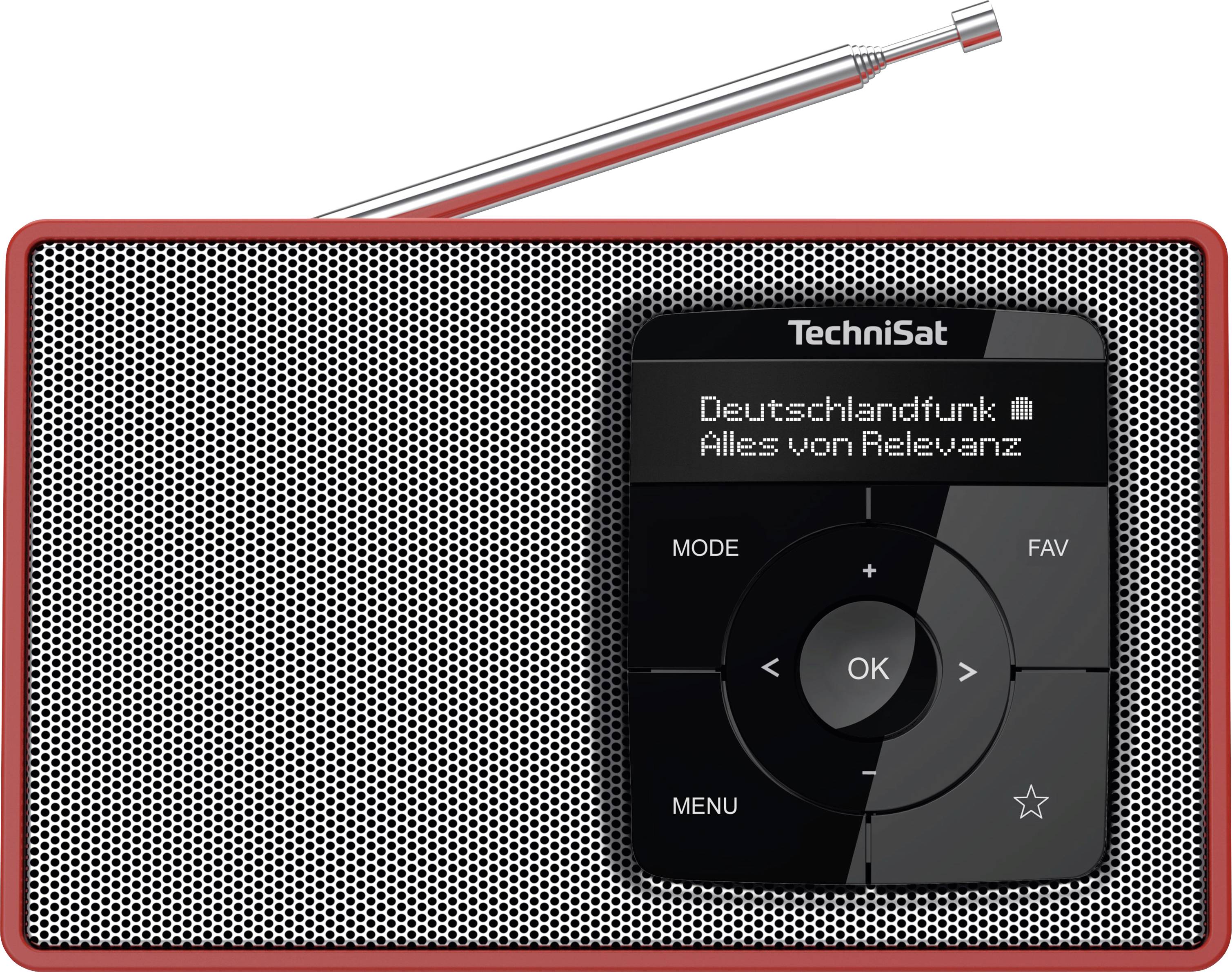 TechniSat DIGITRADIO 2 Desk radio DAB+, FM DAB+, FM, Bluetooth Alarm clock Red silver