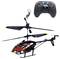 Remote-controlled helicopter 'Dragon Hunter' with two rotor blades and illuminated design, including remote control and charging cable.