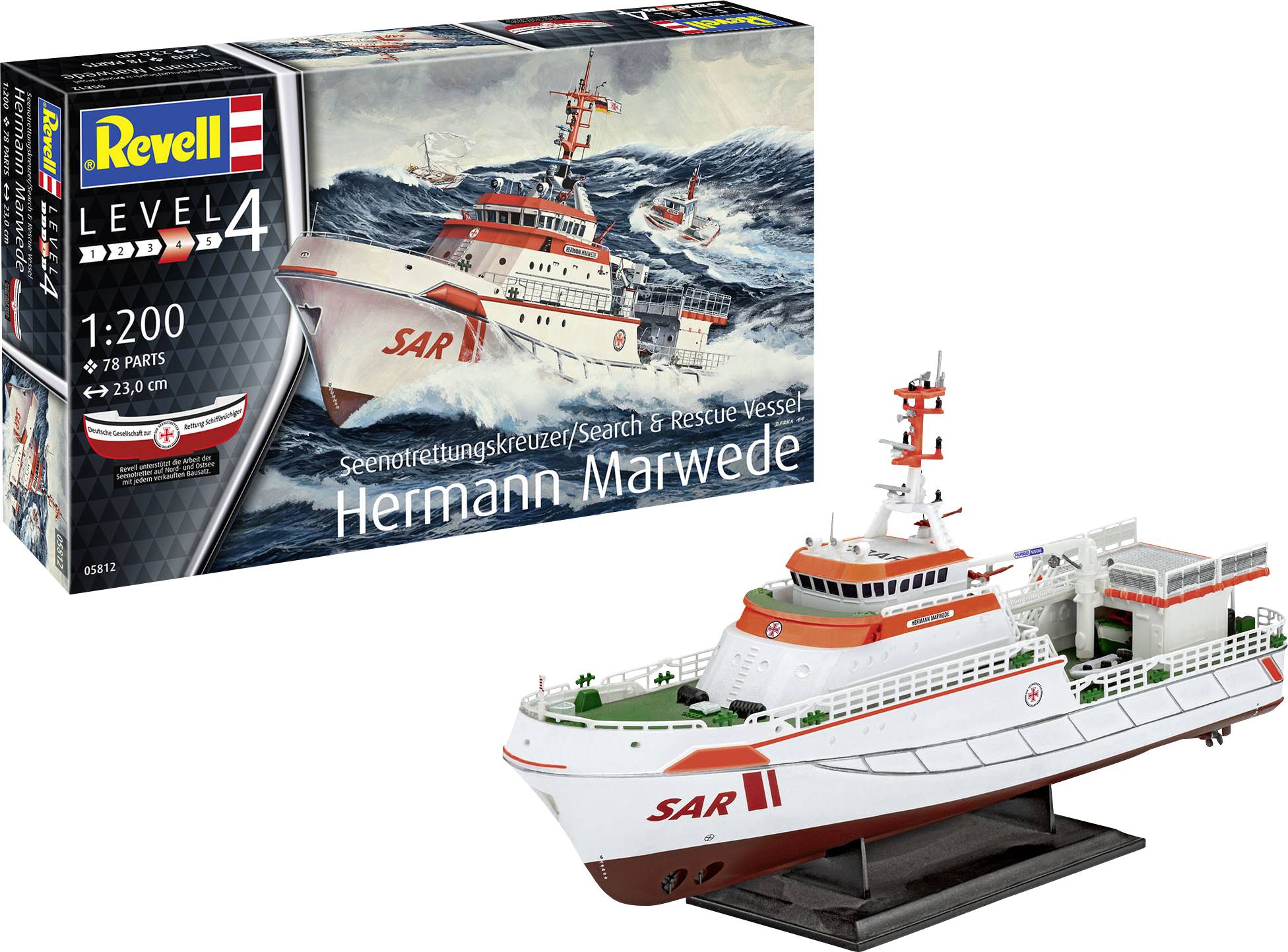 Revell 05812 Seenotkreuzer Hermann Marwede Watercraft assembly kit 1:200