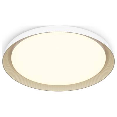 Round, modern ceiling light with warm white light, suitable for general room illumination.