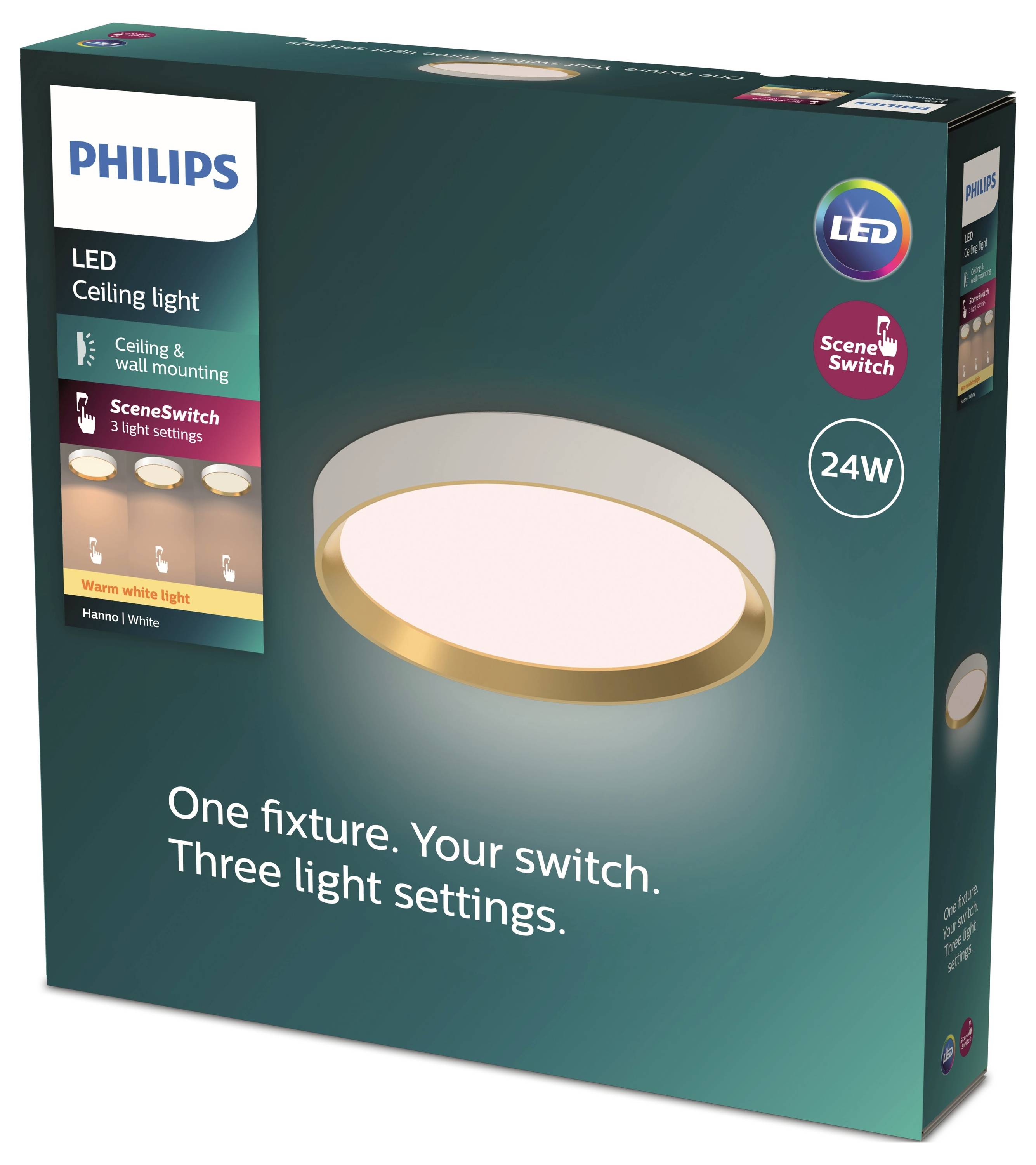 Philips 8720169301375 Hanno LED ceiling light LED (monochrome) 24 W White, Gold-1