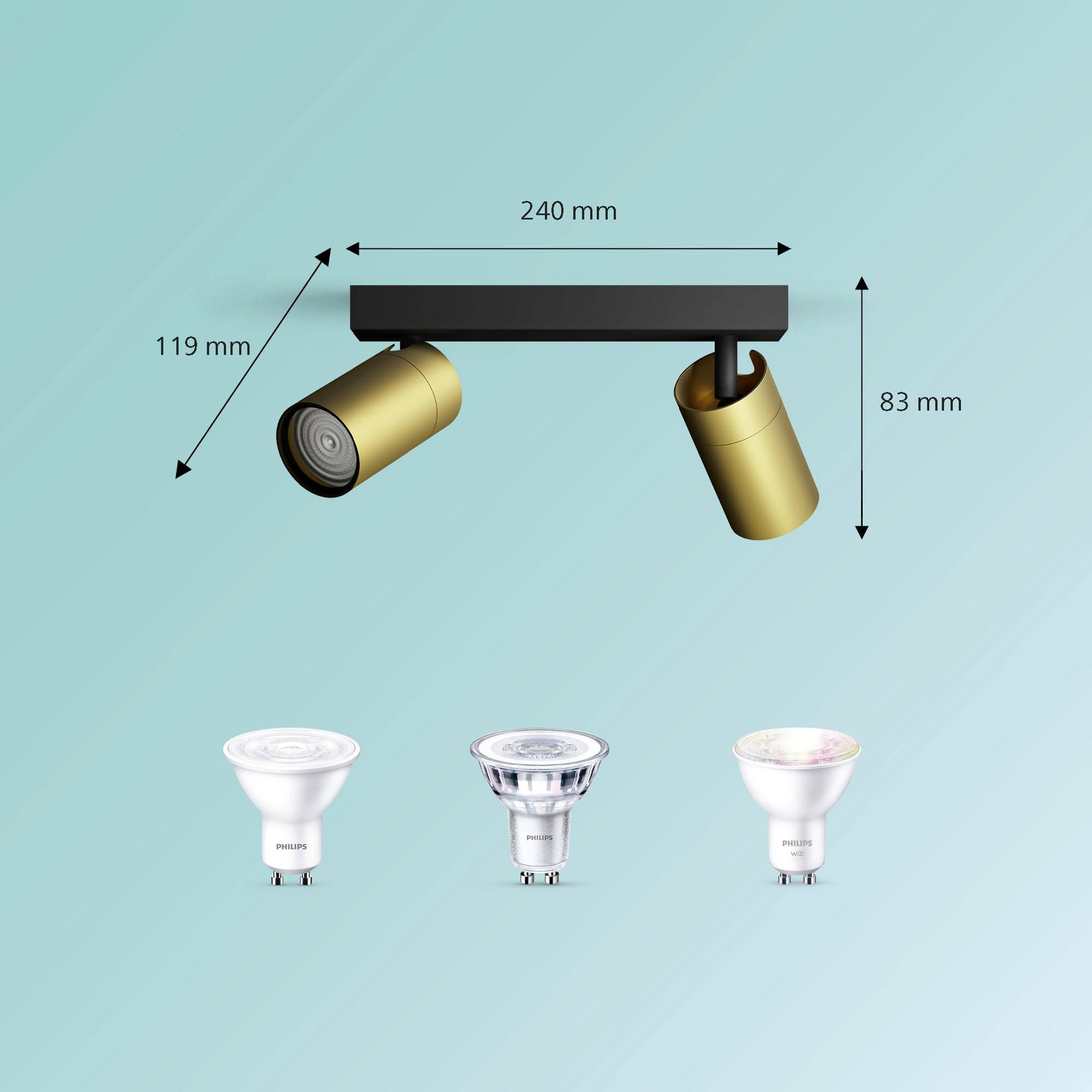 Philips Idris 8720169299191 Ceiling floodlight GU10 10 W Gold-7