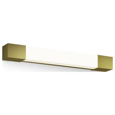 Rectangular wall light with golden end caps and a central white light strip.