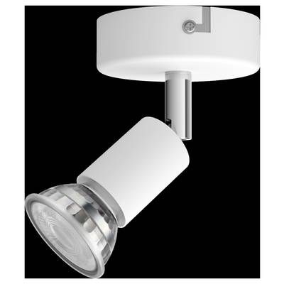 White ceiling spotlight lamp with adjustable lamp head, suitable for directional lighting in modern living spaces.