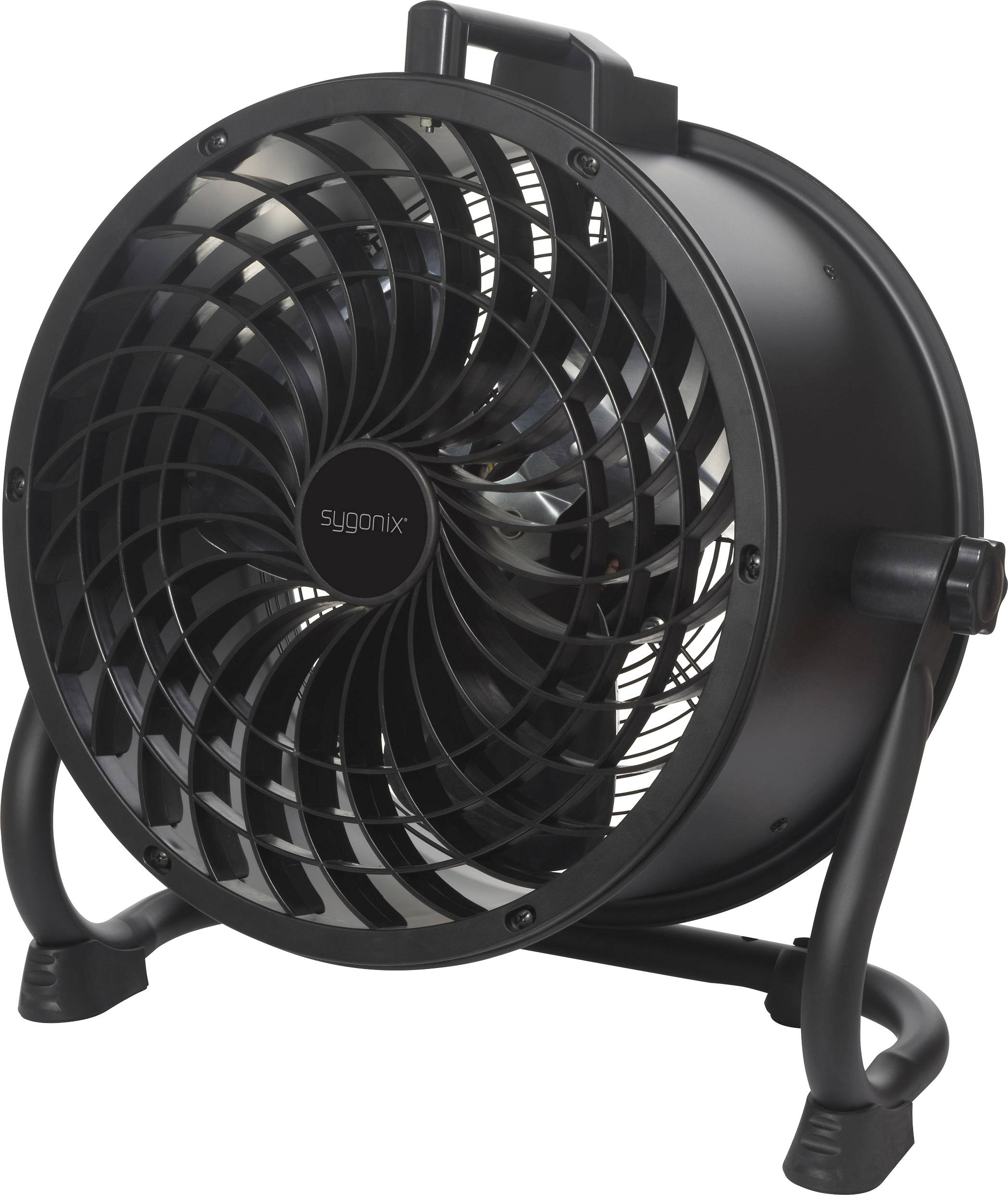 Sygonix Floor fan 120 W (Ø x H) 520 mm x 530 mm Black Swivelling