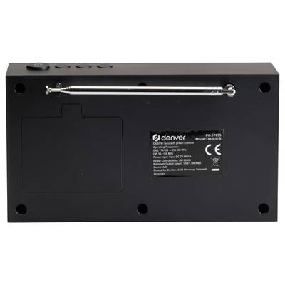Buy Denver DAB-51B Desk radio DAB+, DAB, FM USB, AUX Alarm clock Black ...
