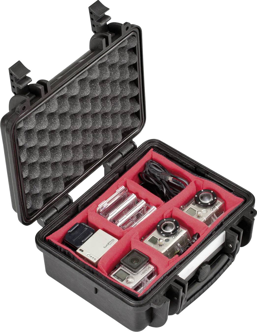 Explorer Cases Outdoor case 2712HL.BPH Black (W x H x D) 28 x 20 x 12 cm Black 2712HL.BPH