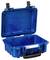 An open blue protective case with a handle at the front. The lid is lifted up. Suitable for securely transporting smaller items.