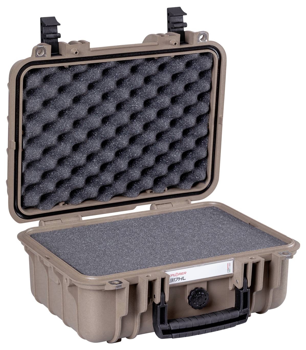 A sturdy, brown hard-shell case with padded interior lining designed to protect delicate equipment.