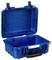 Blue, opened protective hard plastic case with a carry handle, suitable for the secure storage of delicate items.