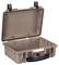 An open, brown plastic case with a black handle and locks. Suitable for the secure transportation and storage of items.