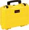 Light yellow, robust protective case with a black handle and 'Explorer Cases' logo, suitable for safely transporting delicate equipment.
