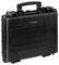 A black, robust transport case with carry handle, suitable for the secure transportation of delicate items.