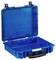 Blue, open protective case with foam interior lining for secure transportation of delicate equipment. Handle and two latches visible.