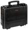 Black, robust carry case with handle, for secure transportation of devices.