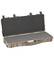 Brown hard-shell case with open lid and foam-padded interior, suitable for the secure transportation of delicate items.