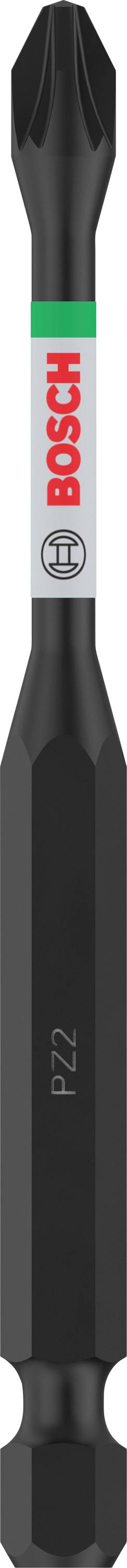 Bosch screwdriver bit, black, PZ2, suitable for Pozidriv drive screws.