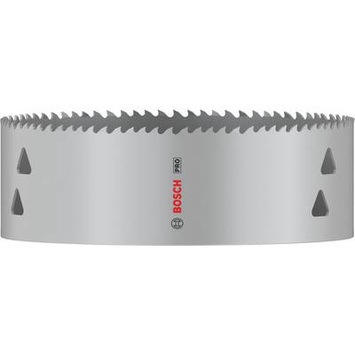 Metal saw blade with sharp teeth, suitable for precise cutting in various materials. 'Bosch Pro' logo on the blade.