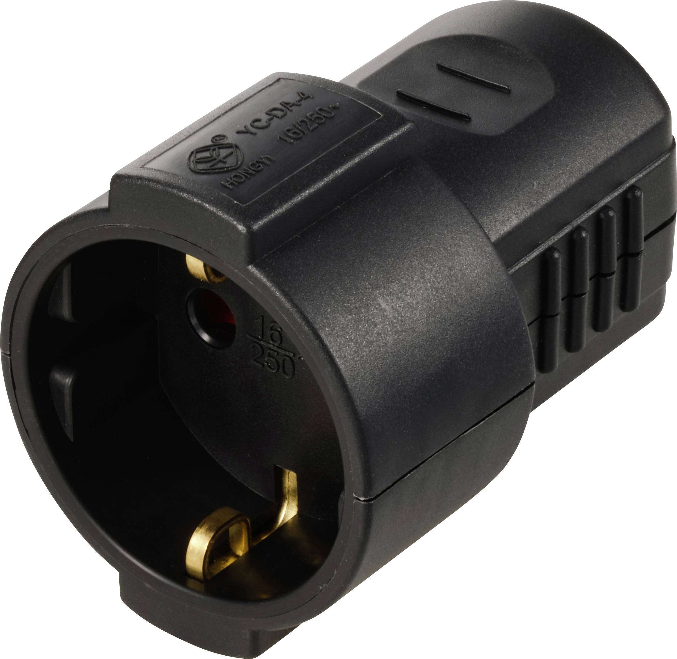 Sygonix SY-6629384 Safety mains socket Polypropylene (PP) 250 V AC Black