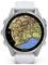 A smartwatch displays a map showing roads and cities in the region around Turin, including parts of Switzerland and Italy, to help with navigation.