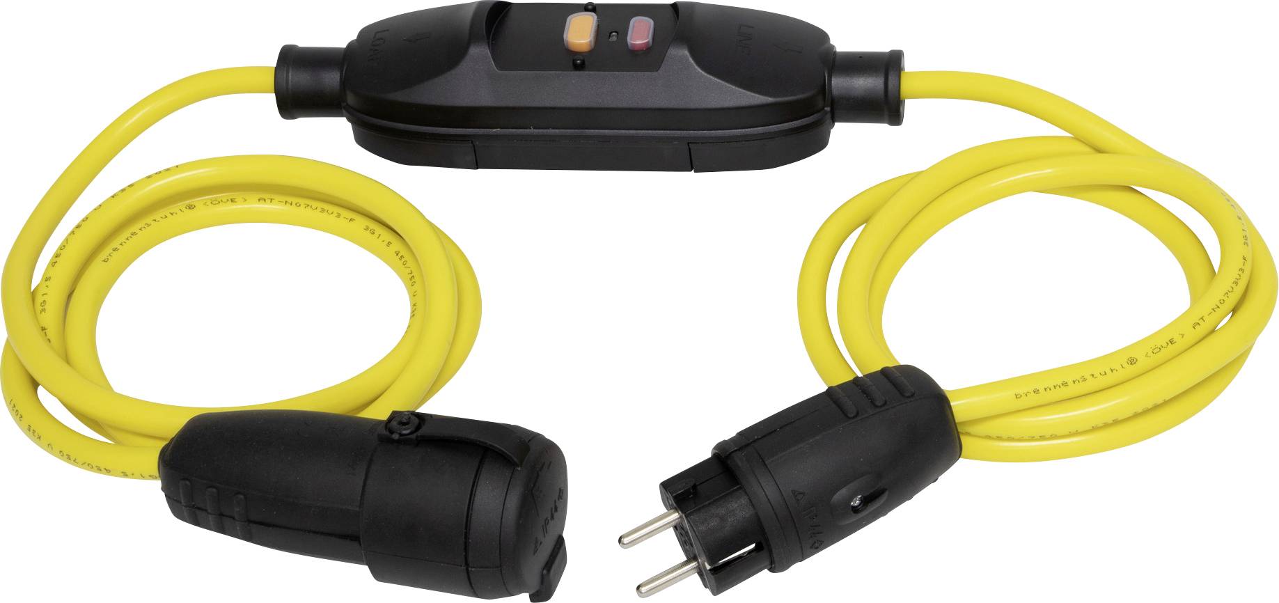 Brennenstuhl 1168758303 Current Cable extension 16 A Yellow, Black 3 m AT-N07V3V3-F 3G 1,5 mm² incl. RCCB