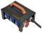 Black electrical distribution enclosure with an orange handle, four blue sockets and a red plug, labelled with 'professional LINE'.