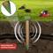 Borehole Assistance in Soil with Depicted Vibrations; Enables Easy Hole Creation in the Ground. Text: 'Soil Hole Drilling Aid Simplifies Insertion!' Mole in the Background Crossed Out.