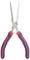 Round pliers with red and blue plastic handles, suitable for precise gripping and bending work in craft and repair tasks.