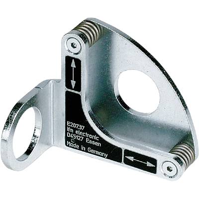 Metal mounting bracket with a curved design and arrows. Text on the bracket: 'E20737' and 'Made in Germany'.