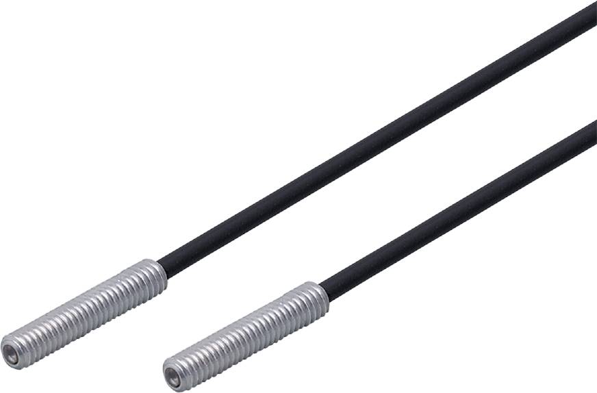 Two black metal rods with silver threads at their ends, arranged parallel to each other.
