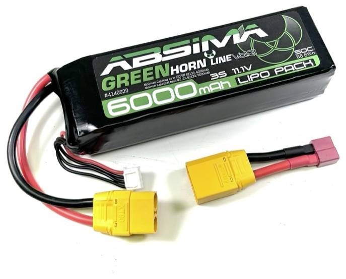 Absima Scale model battery pack (LiPo) 11.1 V 6000 mAh No. of cells: 3 50 C Stick XT90