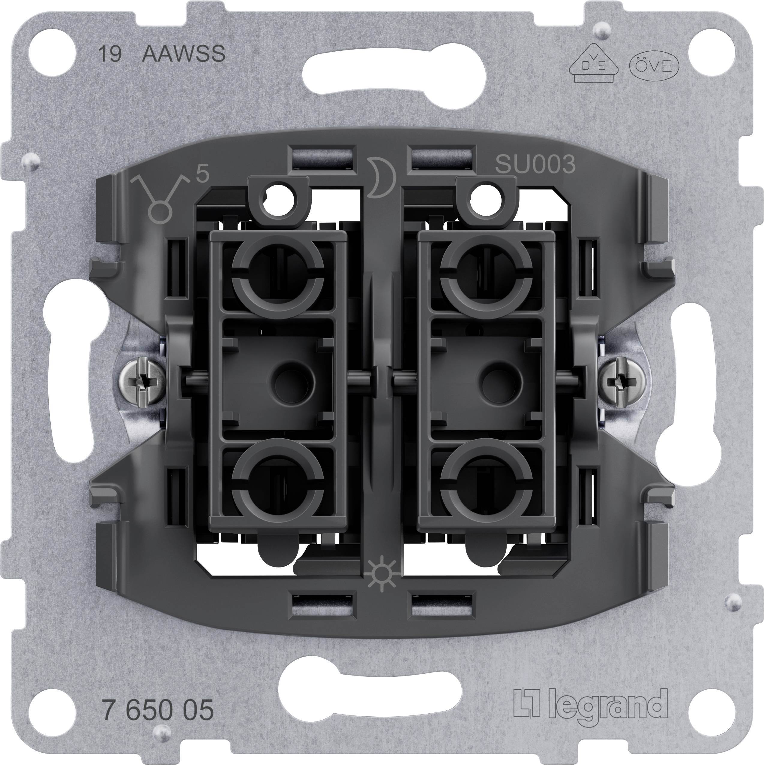 Legrand 1-piece Insert Series switch, Flush-mount Seano Metal, Black 765005 1 pc(s)