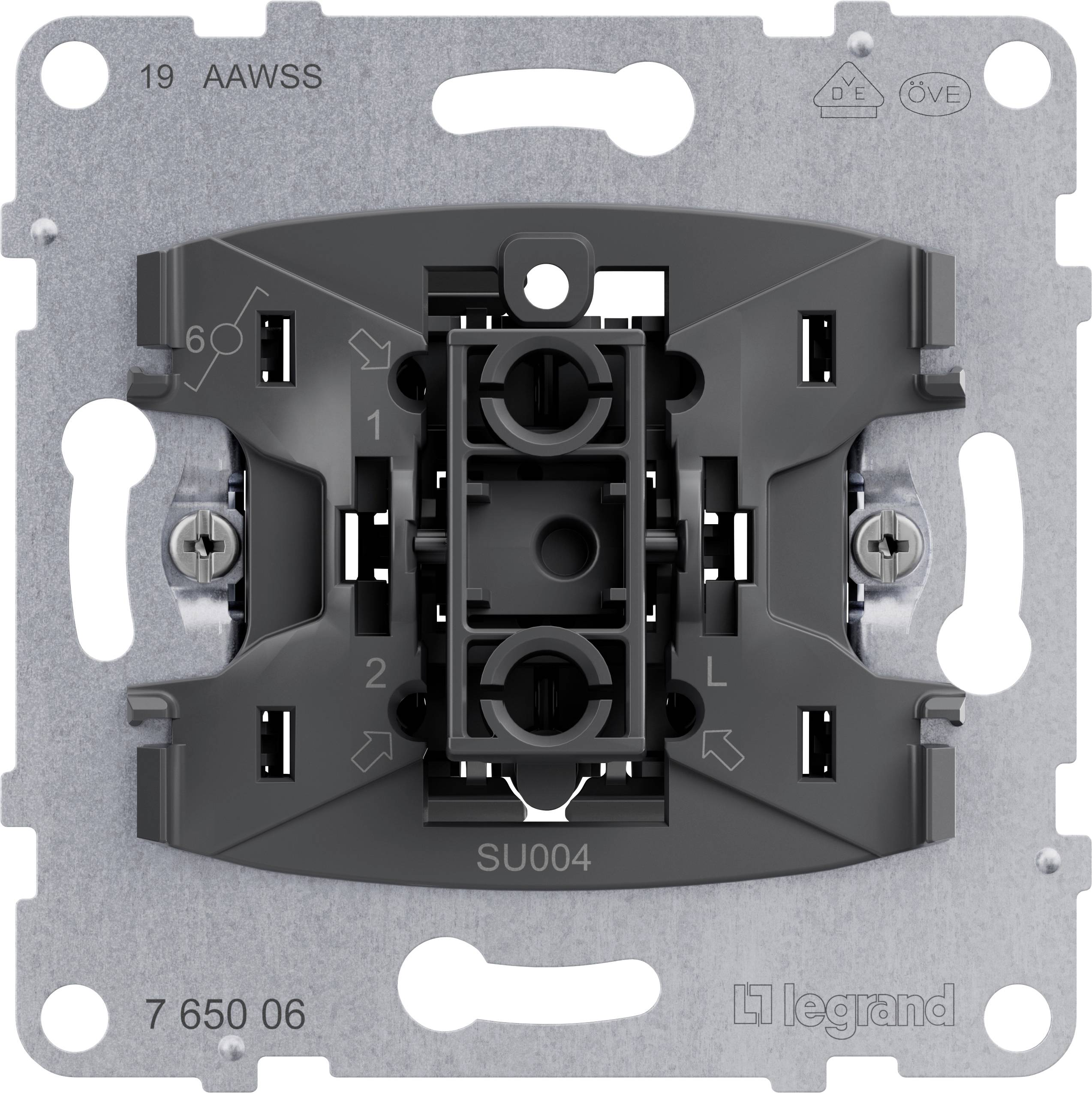 Legrand 1-piece Insert Toggle switch, Flush-mount Seano Metal, Black 765006 1 pc(s)