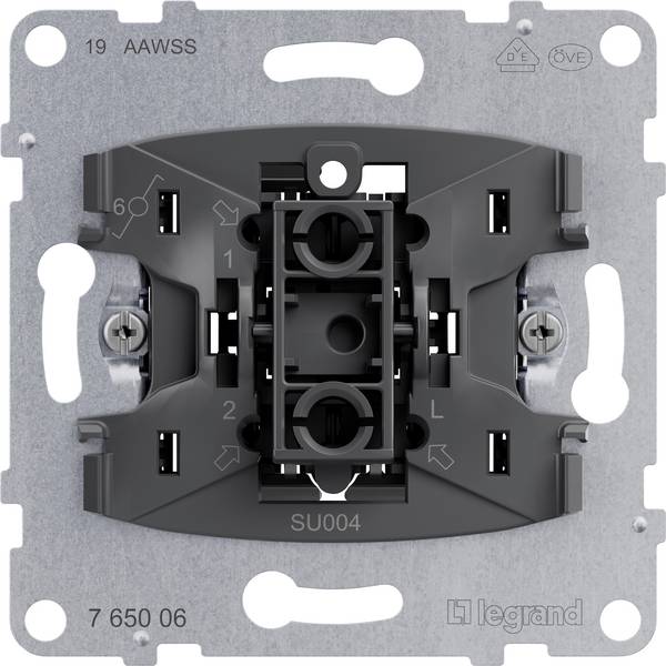 Legrand 1-piece Insert Toggle switch, Flush-mount Seano Metal, Black 765006 1 pc(s)