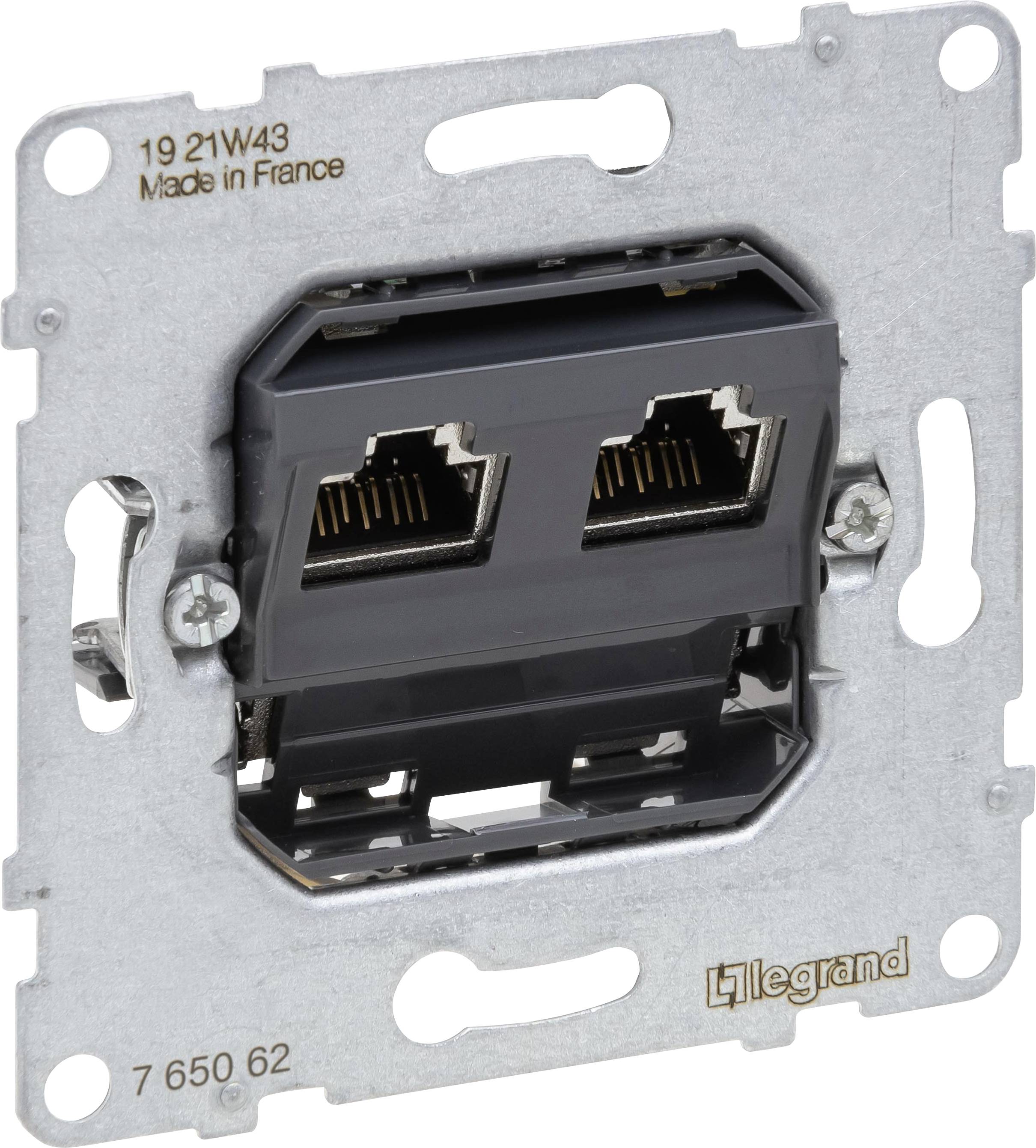 Legrand Insert Network junction box, Flush-mount Seano Black, Metal 765062 1 pc(s)