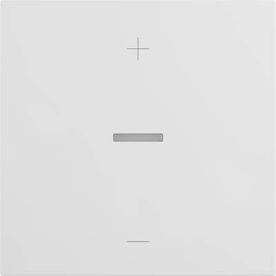 A minimalist light switch with a discreet plus and minus symbol to control the lighting intensity.