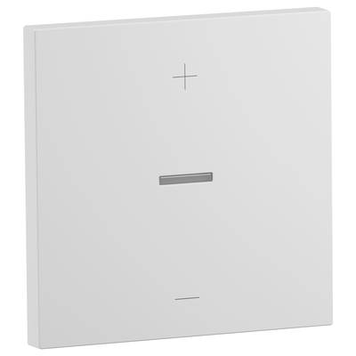 White rectangular light switch plate with plus and minus symbols for adjusting brightness.