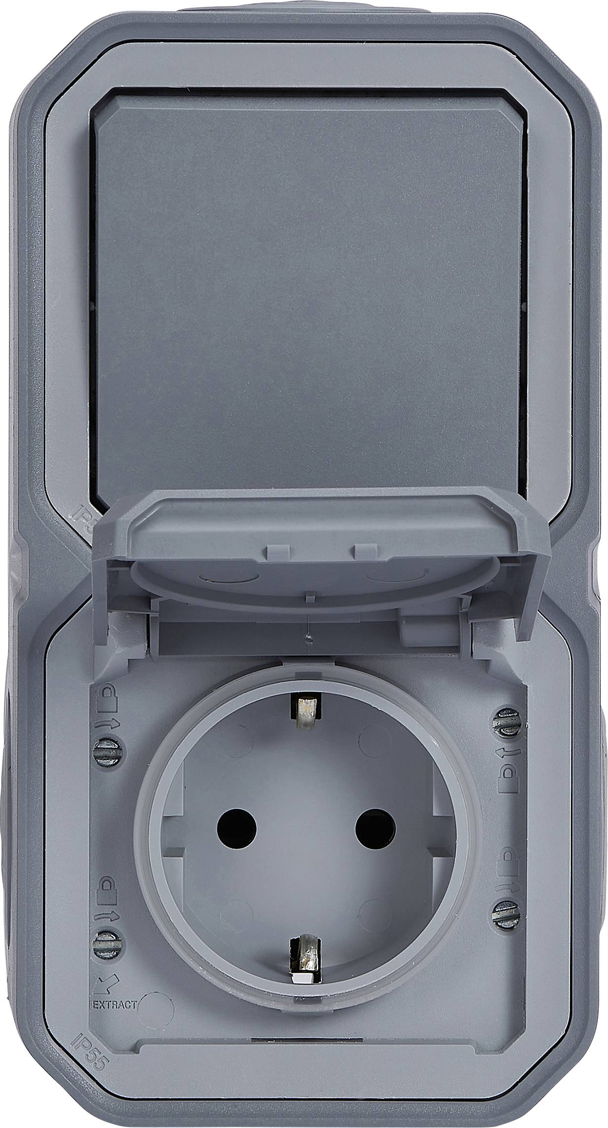 Legrand Complete Surface-mount, Toggle switch, PG socket (+ lid) Plexo Grey 069746L 1 pc(s)