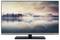 Flat-screen television with a serene lake as the screen background, surrounded by misty mountains and autumnal trees.