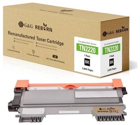 G&G Toner replaced Brother TN-2220, TN2010 Compatible Black 2600 Sides Reborn remanufactured 21177