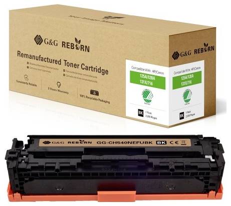 G&G Toner replaced HP, Canon 125A, 128A, 131X, 716K, 731K Compatible Black 2200 Sides Reborn remanufactured 21201